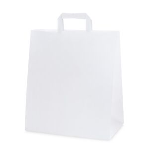Torba papierowa 290x170x330 biała uchwyt płaski karton 100 szt.